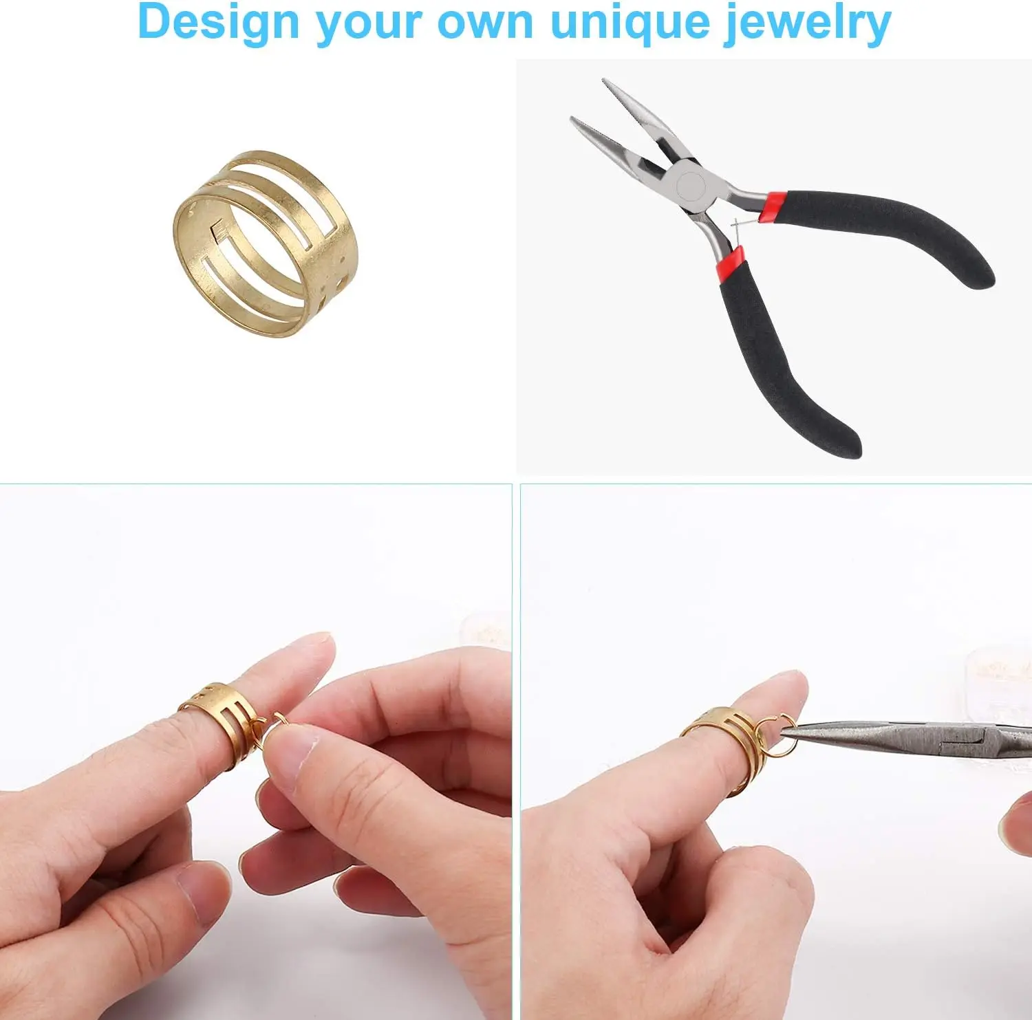 1Box Jewelry Findings Kits Open Jump Rings Lobster Clasps Hooks Pliers Tweezers for DIY Bracelet Necklace Jewelry Making thumbnail 4