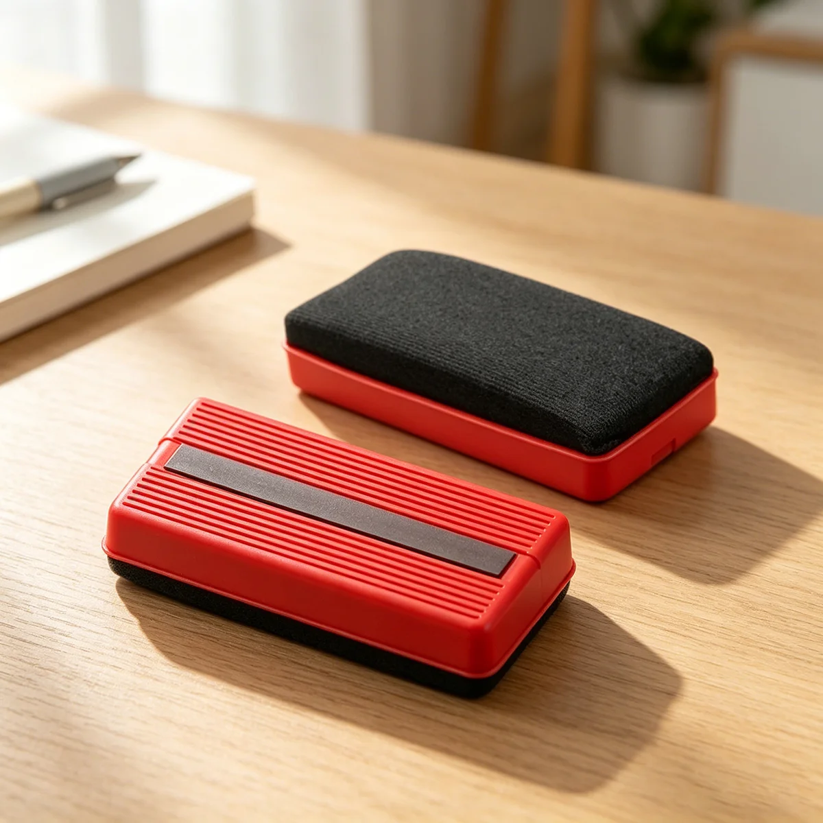 Magnetic Whiteboard Eraser, Dry Erase Board Cleaner for Classroom, Office & Home (Red/Black/Green, Washable) thumbnail 4