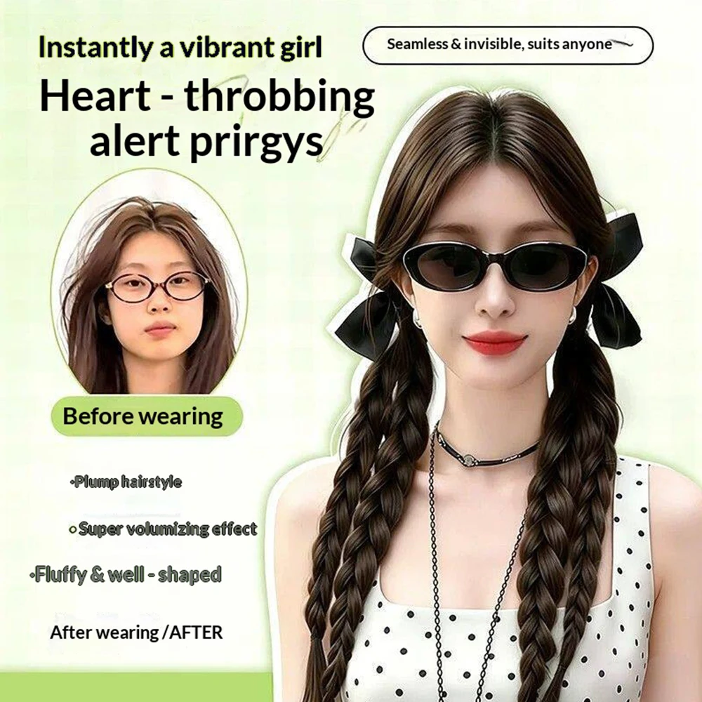 2Pcs Bow Synthetic Ponytail Hairpiece for Women Heat Resistant Natural Soft Easy Wear Daily Party Wedding Fashion Hair Decor thumbnail 2