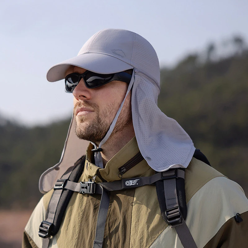 Summer UV Protection Sun Hat with Neck Flap, Quick Dry Waterproof Outdoor Baseball Cap for Men Women Hiking Fishing Camping thumbnail 4