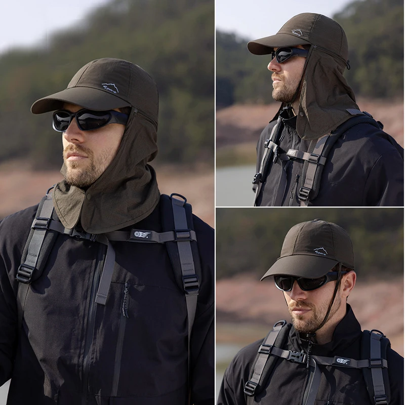 Summer UV Protection Sun Hat with Neck Flap, Quick Dry Waterproof Outdoor Baseball Cap for Men Women Hiking Fishing Camping thumbnail 3