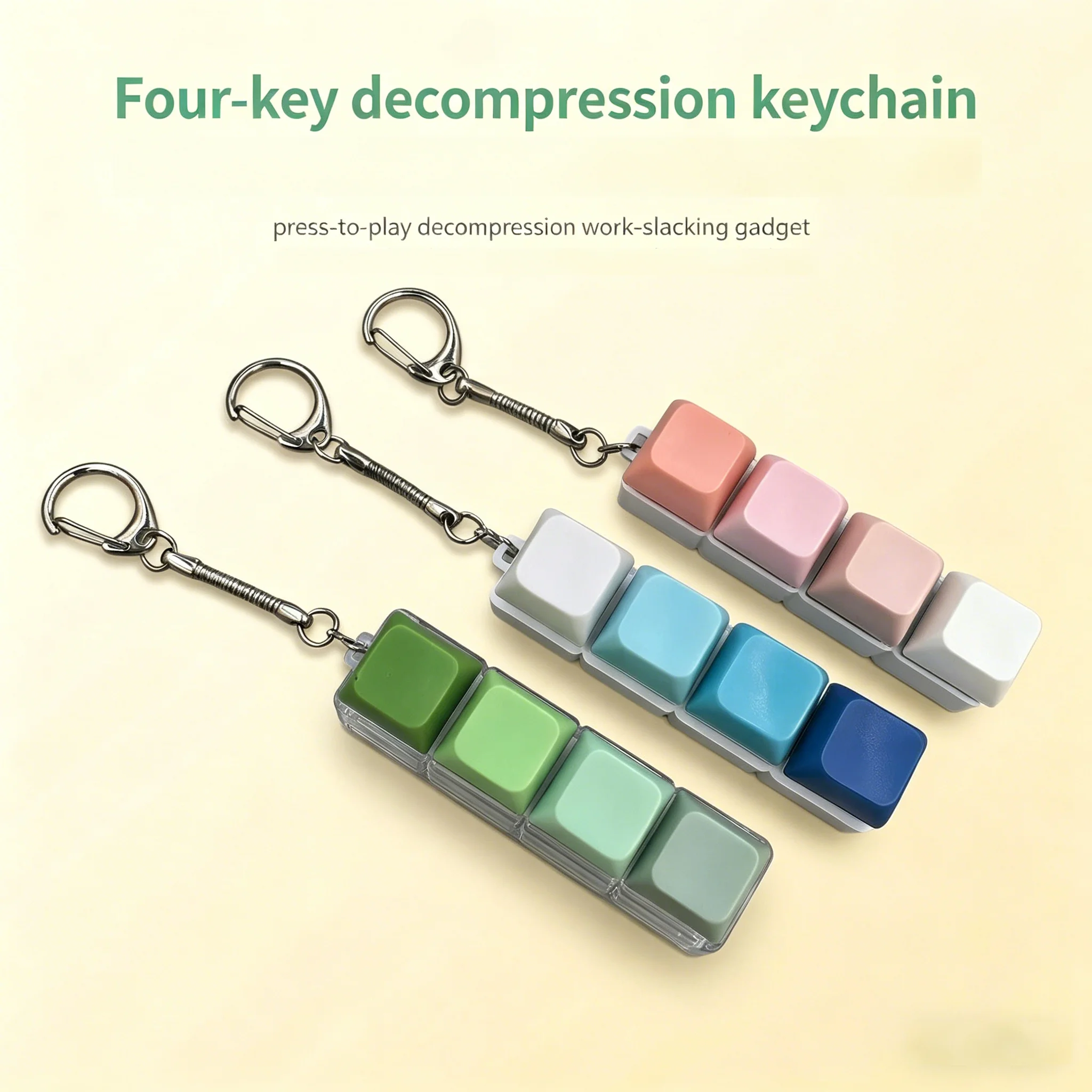 Decompression 4 Keyboard Key Toy For Adults Antistress Toys Boys Girls Anti Stress Finger Keyboard Games Keychain Gift 