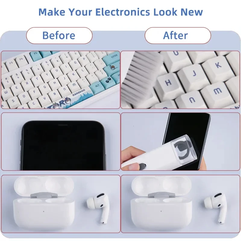 7-in-1 Computer Keyboard Cleaner Brush Kit Earphone Cleaning Pen For Headset Keyboard Cleaning Tools Cleaner Keycap Puller Kit thumbnail 6