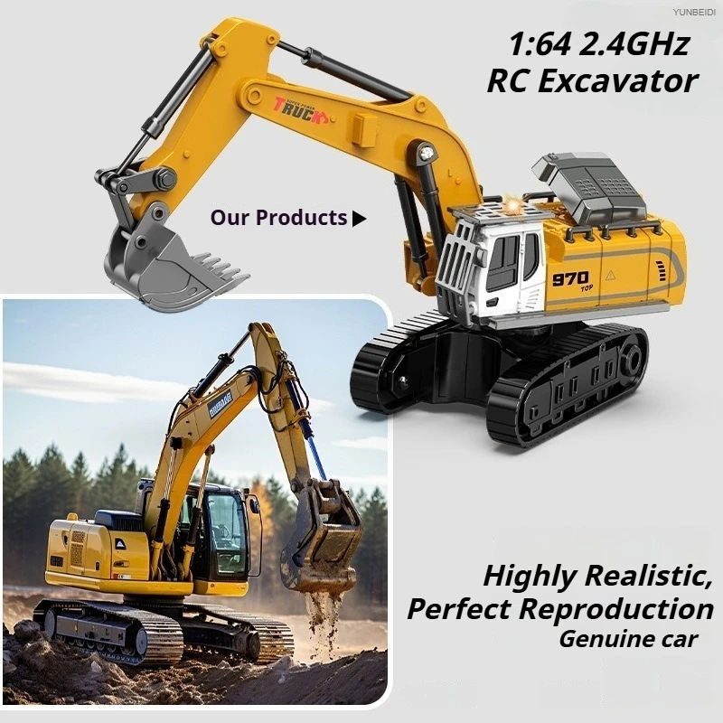 1:64 RC Mini Alloy Car Forklift Crane Excavator Tabletop Game 2.4G_Hz Remote Control Engineering Lift Truck Children's Toys Gift thumbnail 5