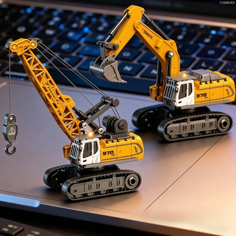 1:64 RC Mini Alloy Car Forklift Crane Excavator Tabletop Game 2.4G_Hz Remote Control Engineering Lift Truck Children's Toys Gift thumbnail 6