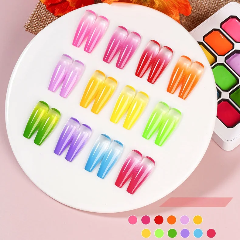 12-color Y2K fluorescent solid gel nail polish, permanently removable, UV/LED nail polish. thumbnail 2