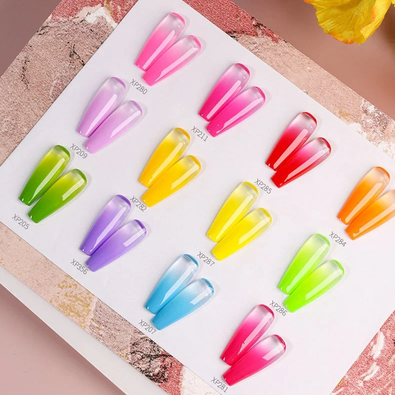 12-color Y2K fluorescent solid gel nail polish, permanently removable, UV/LED nail polish. thumbnail 3