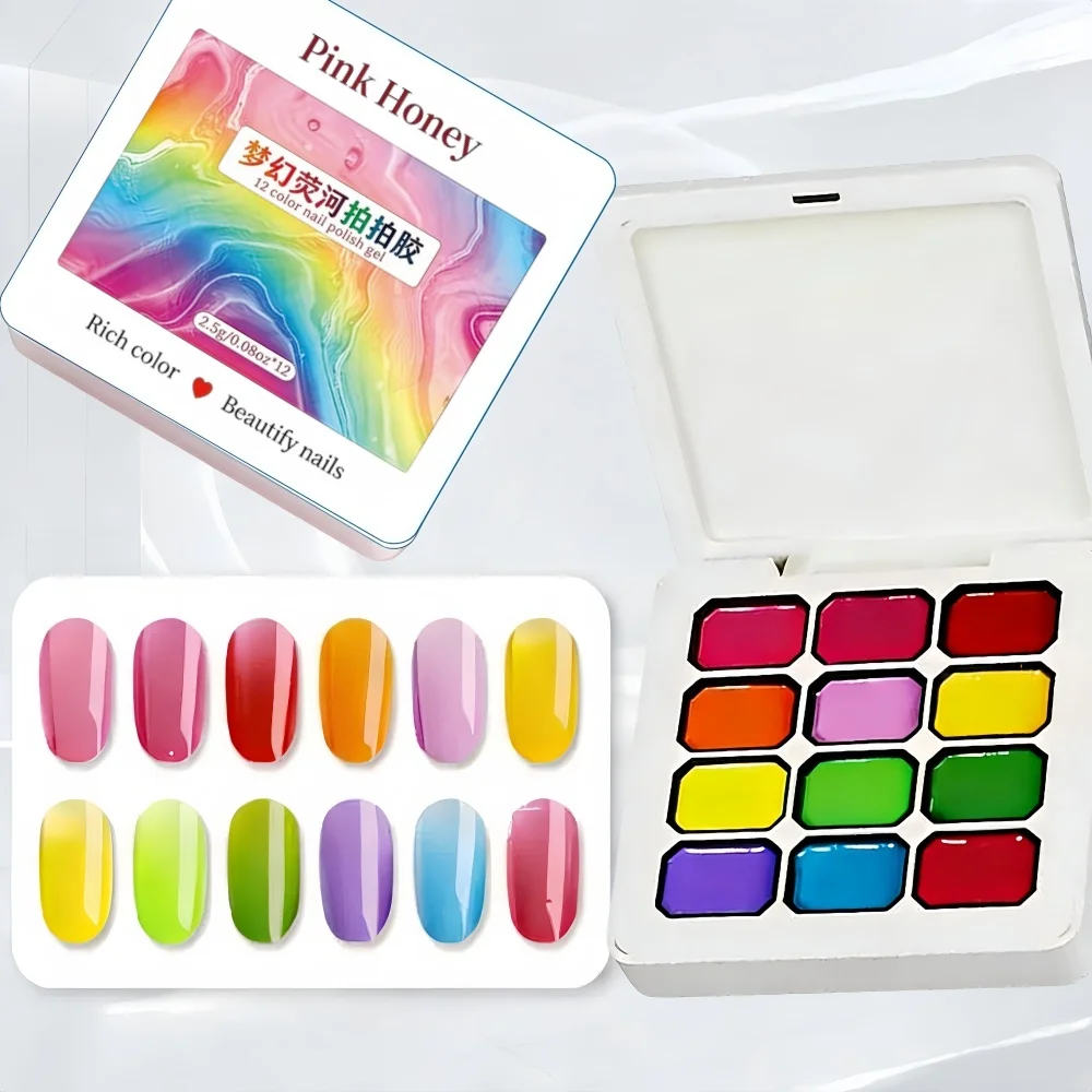 12-color Y2K fluorescent solid gel nail polish, permanently removable, UV/LED nail polish. thumbnail 4
