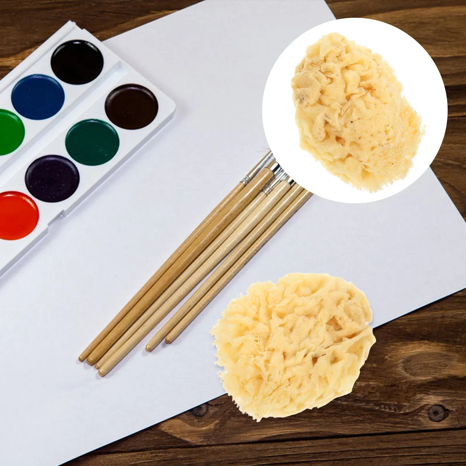 Natural Sea Sponge Soft 2.0-2.5 Inch Watercolor Sponge Multi-Function Painting Tool for DIY Texture Craft Art