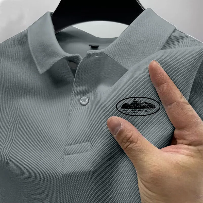 New Men's Business Casual Short Sleeved Polo Shirt, Fashionable, Breathable, Comfortable and Versatile Top men t shirts thumbnail 5
