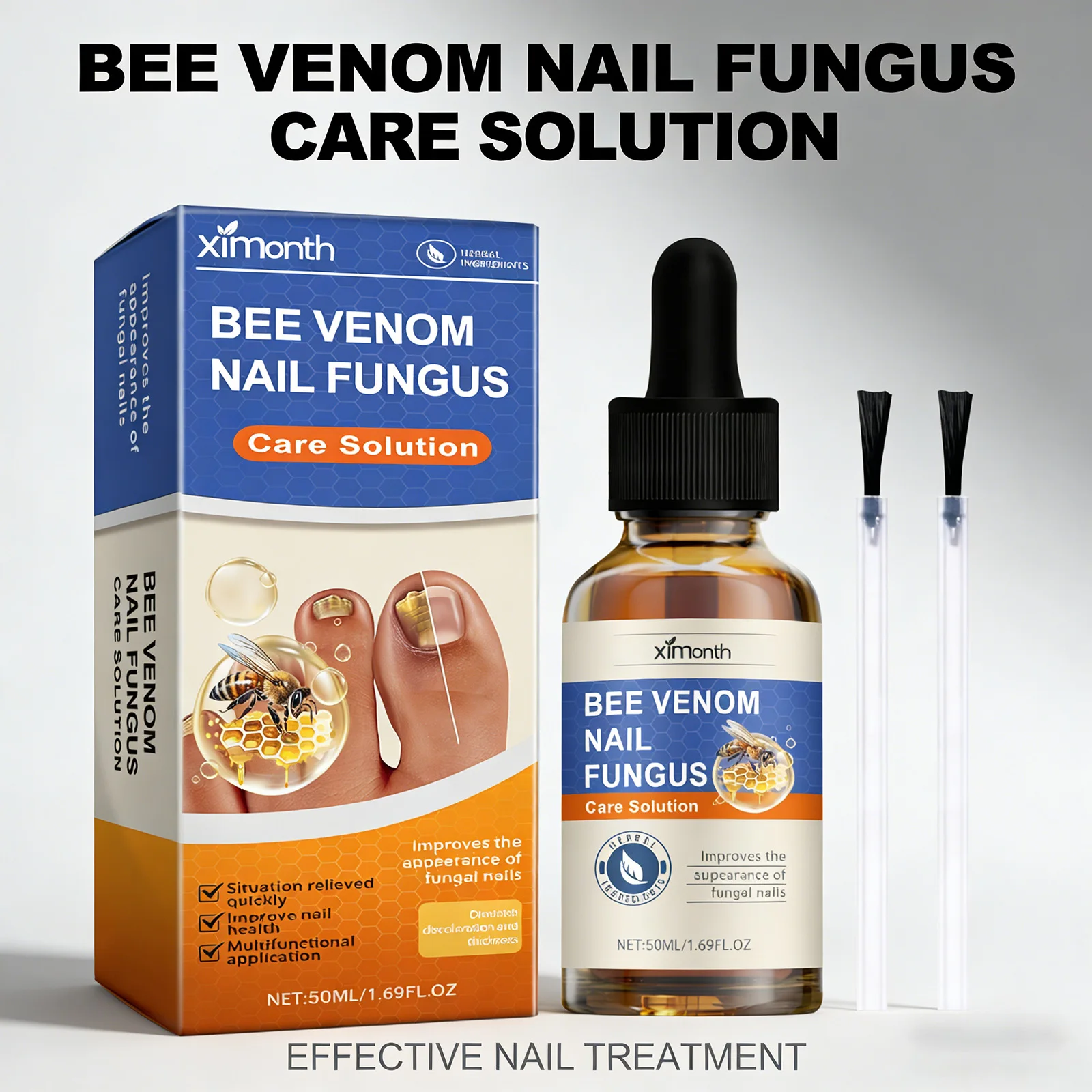 Nail Fungus Care Solution Anti-Infection Onychomycosis Repair Damaged Cracked Hand Foot Nail Manicureed Health Care Essence 50ml thumbnail 3