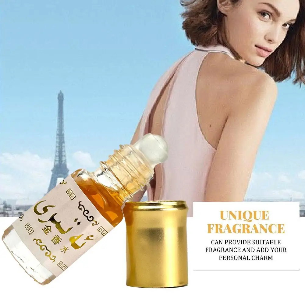 Arabian Gold Perfume Oil Roll On Bottle Long Lasting Fragrance Body Perfume Unisex Portable Long Lasting Scent Body Fragrance thumbnail 3
