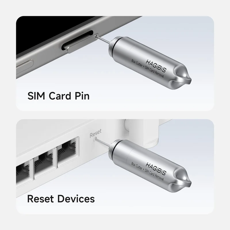 Hagibis Box Cutter SIM Card Tray Removal Tool Eject Pin Portable Keychain Box Opener Reset Tools Package Opener Serrated Blade thumbnail 6