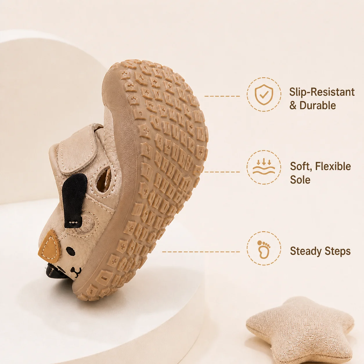 PU Leather Summer Sandals For Children Cute Dog Boy's Girl's Sandals Anti-slippery Ergonomics Barefoot Sandals For Children thumbnail 3