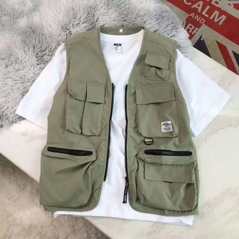 American High Street Fashion Brand Multi-Pocket Workwear Tactical Vest Unisex Loose Versatile Vest Jacket for Men And Women