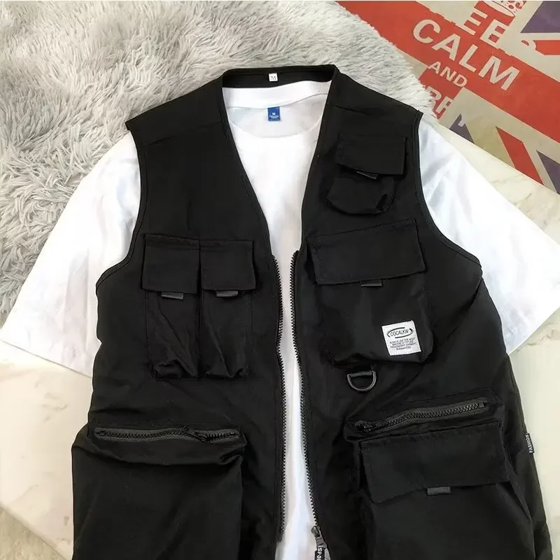 American High Street Fashion Brand Multi-Pocket Workwear Tactical Vest Unisex Loose Versatile Vest Jacket for Men And Women thumbnail 3