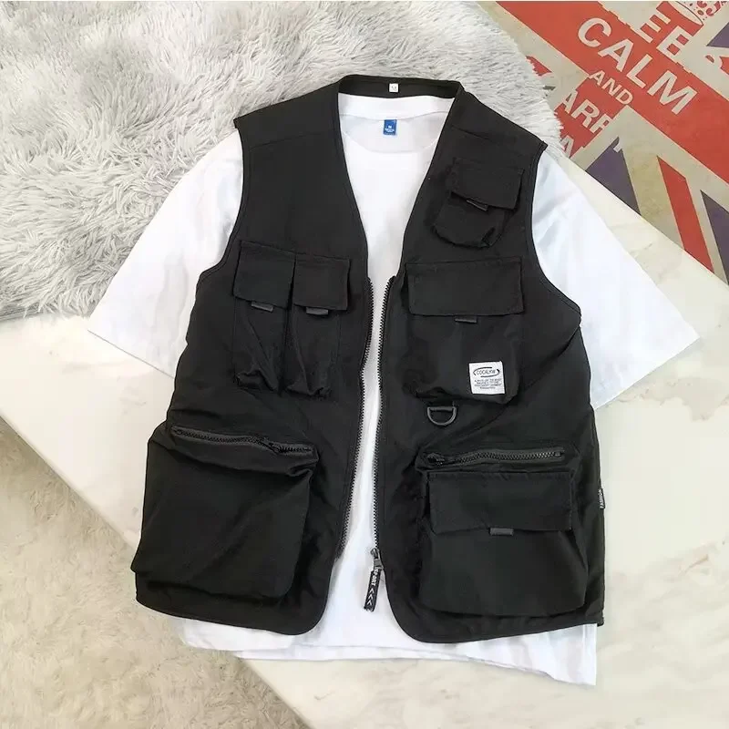 American High Street Fashion Brand Multi-Pocket Workwear Tactical Vest Unisex Loose Versatile Vest Jacket for Men And Women thumbnail 2