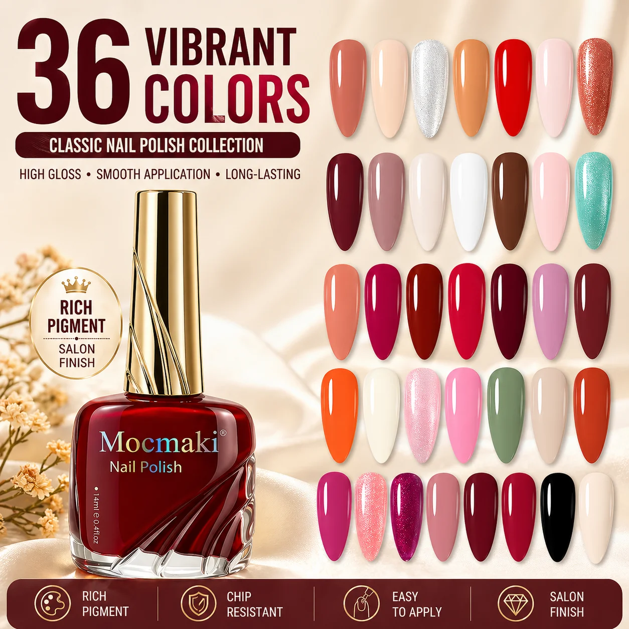 36 Colors Peel Off Nail Polish Set Quick Dry Long Lasting High Gloss Non Toxic Odorless Manicure Easy Remove Gel Style Nail Art thumbnail 2