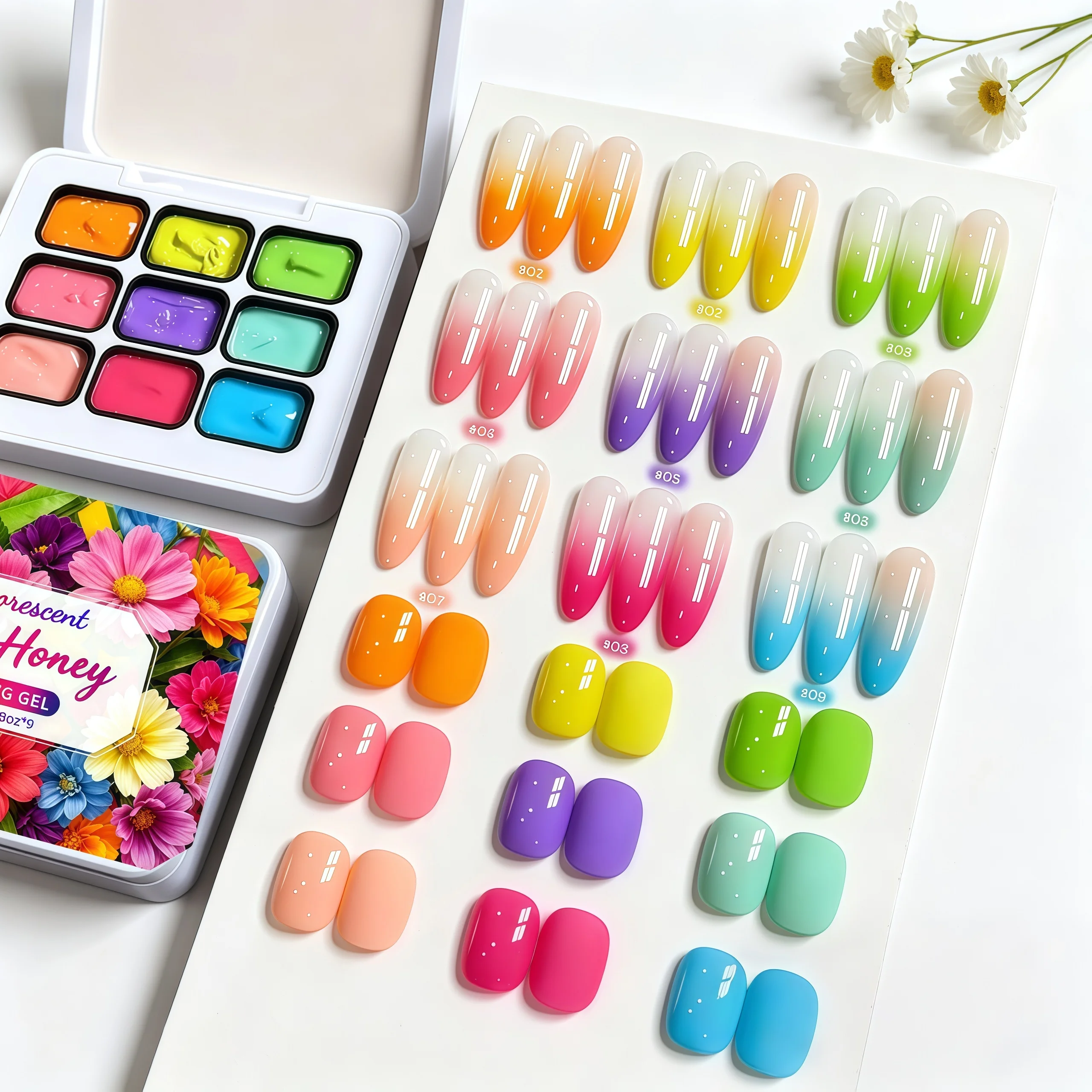1pc 9-color solid nail polish pat gel painting gradient bright glue nail art creation decoration salon UV&LED DIY summer popular