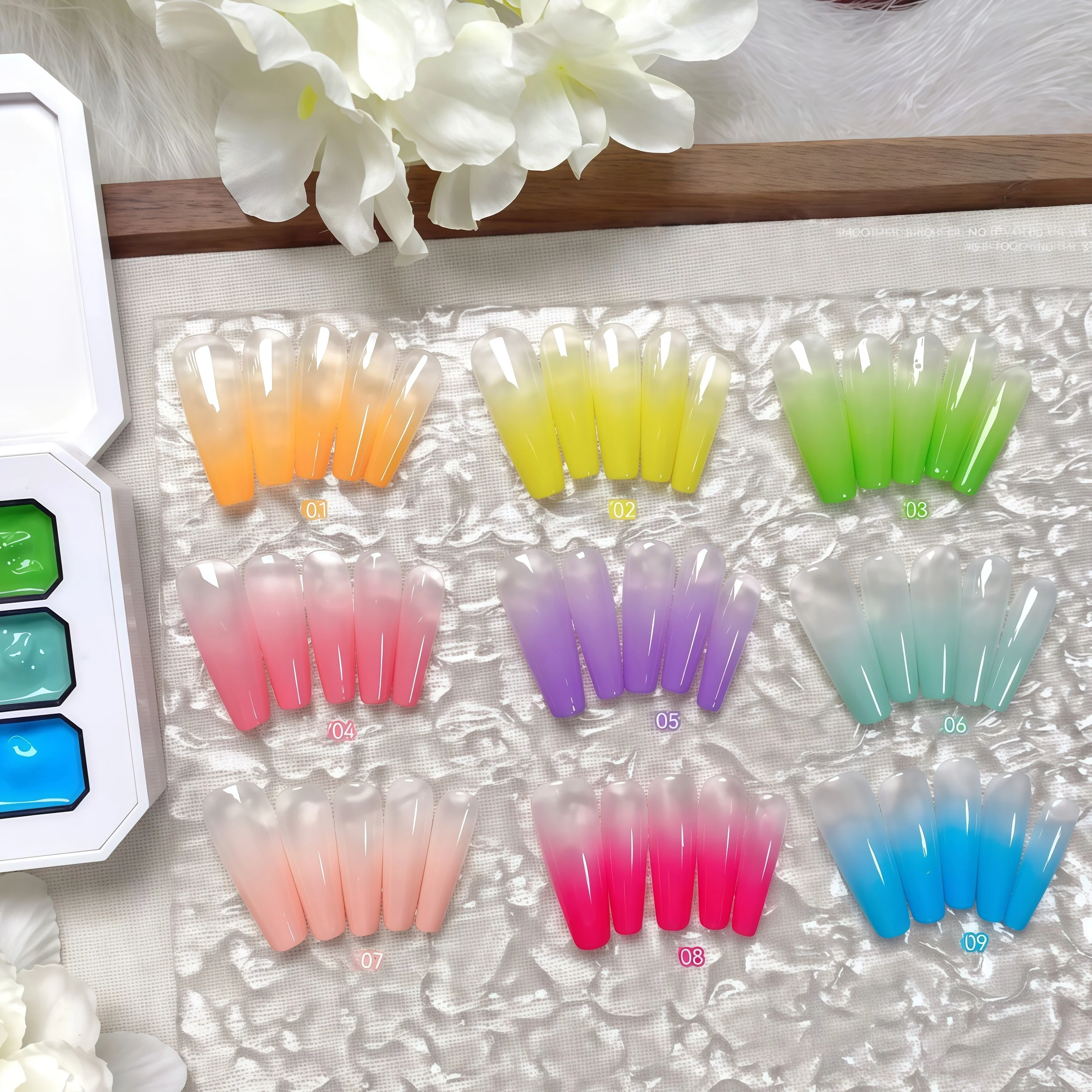 1pc 9-color solid nail polish pat gel painting gradient bright glue nail art creation decoration salon UV&LED DIY summer popular thumbnail 5