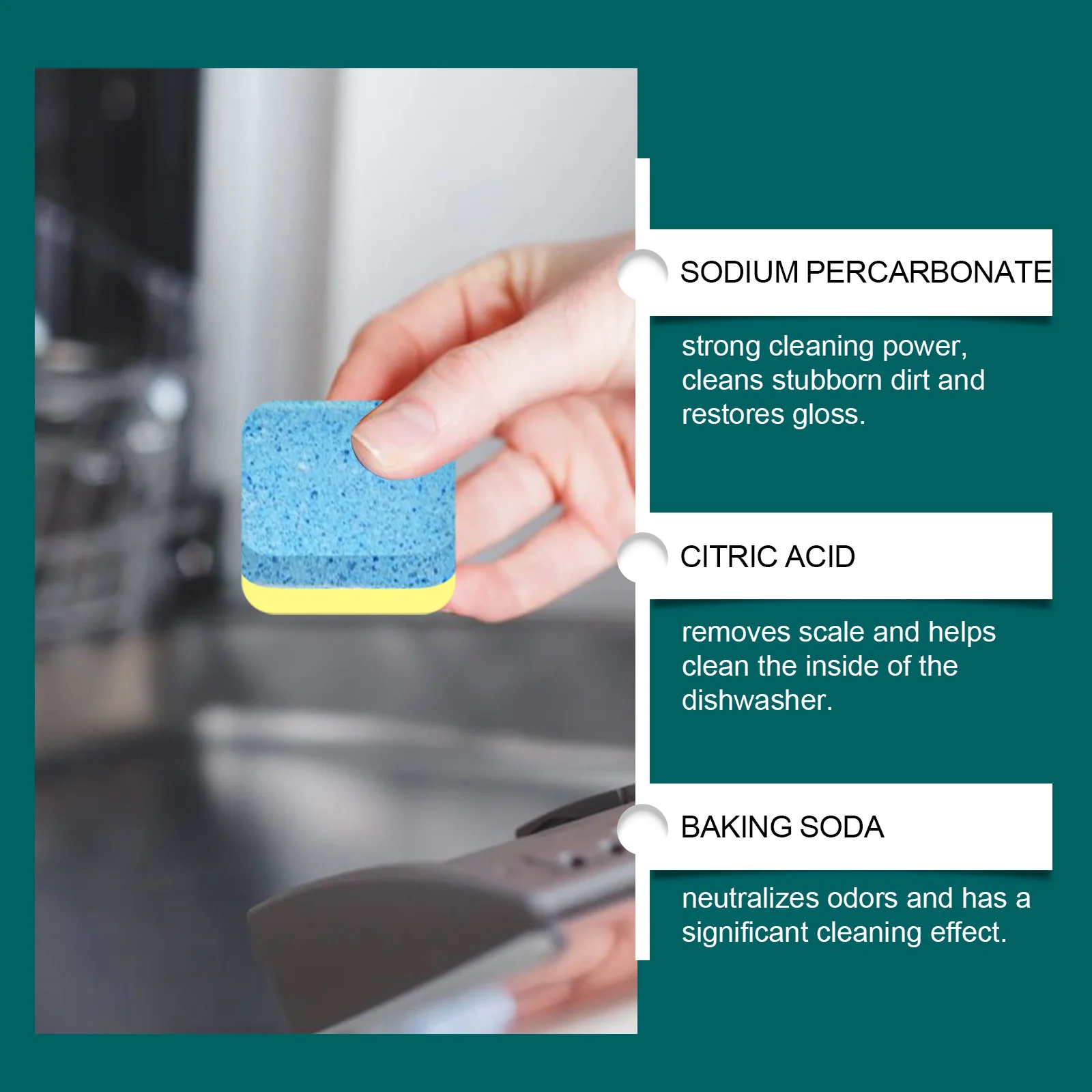 Dishwasher Cleaning Tablets Gentle and Effective for Removing Scale in Portable Household Kitchen Dishwasher Cleaning Tablets thumbnail 2
