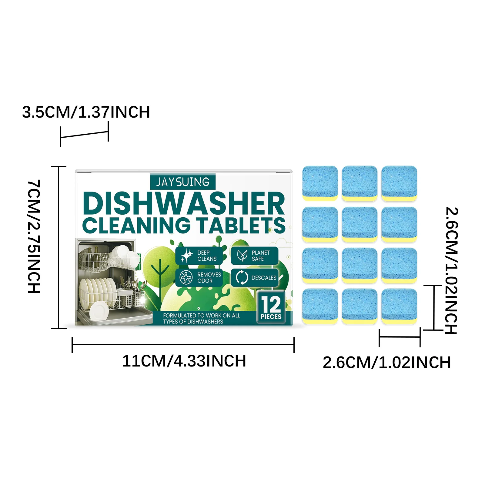Dishwasher Cleaning Tablets Gentle and Effective for Removing Scale in Portable Household Kitchen Dishwasher Cleaning Tablets thumbnail 6
