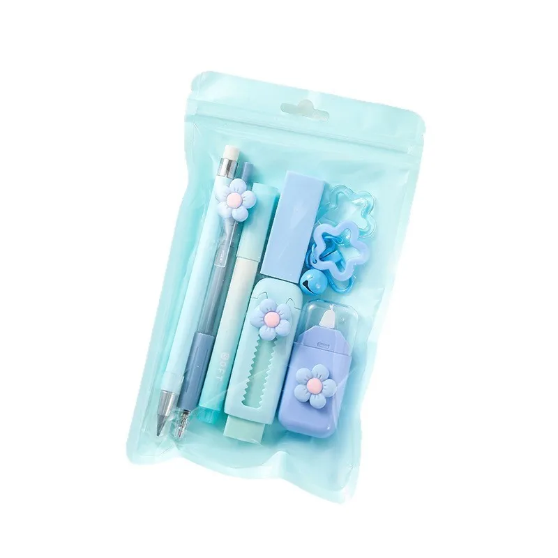 7Pcs Kawaii Flower Stationery Set, Cute Correction Tape, Eraser & Gel Pen Kit for Back to School Gifts thumbnail 5