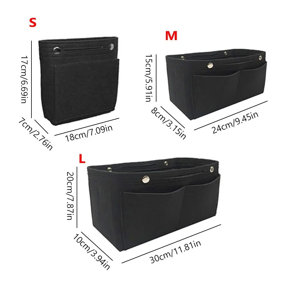 Simple Felt Handbag Insert Bag Large Capacity Multi-Pocket Purse Liner Storage Organization Bag Support Internal Bag thumbnail 6