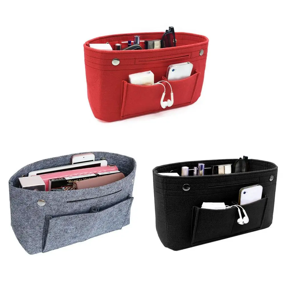 Simple Felt Handbag Insert Bag Large Capacity Multi-Pocket Purse Liner Storage Organization Bag Support Internal Bag thumbnail 5