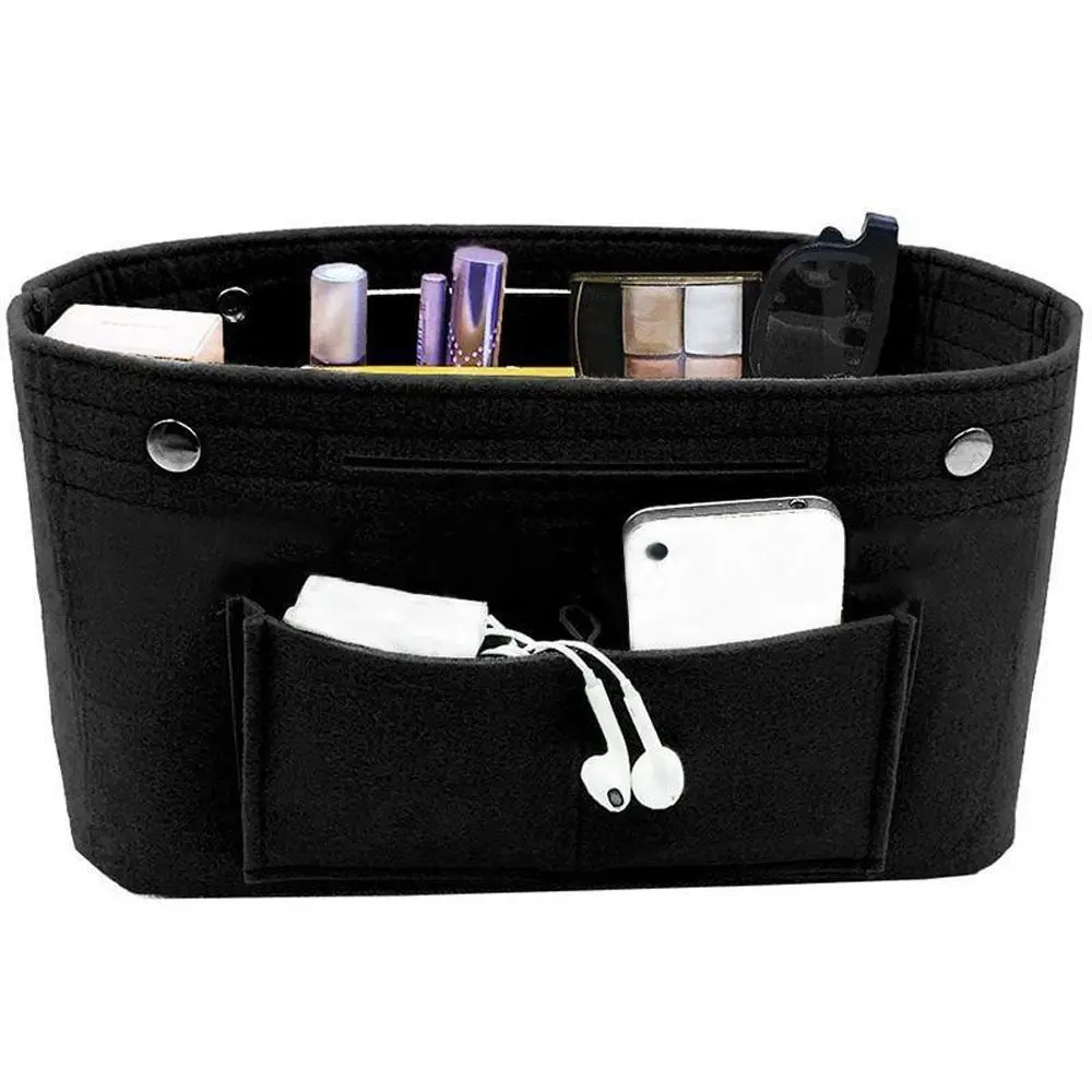 Simple Felt Handbag Insert Bag Large Capacity Multi-Pocket Purse Liner Storage Organization Bag Support Internal Bag thumbnail 4