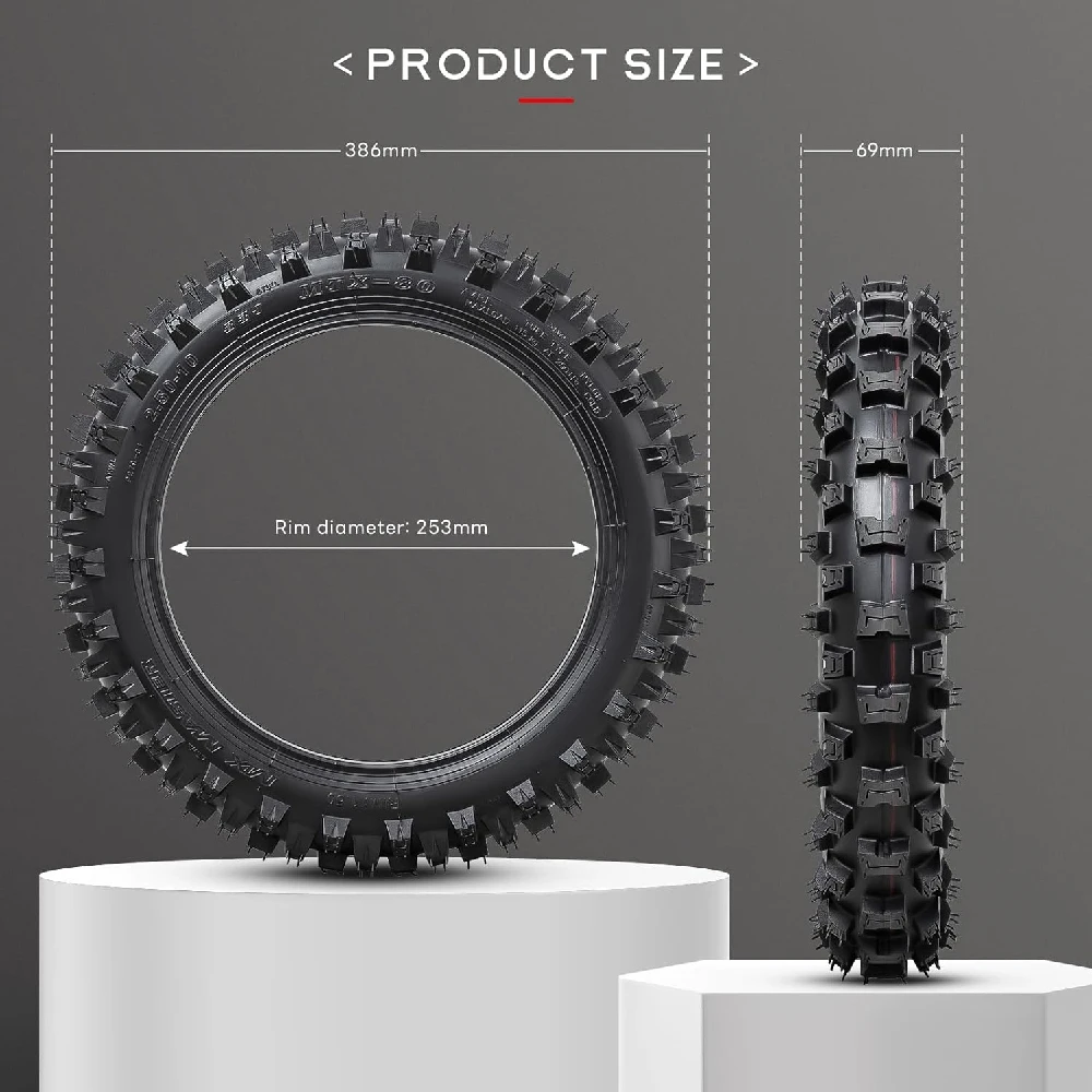 10inch Motorcycle Tire 2.50-10 Front Rear Wheel Tire Outer Tyre with Inner Tube for Motocross Dirt Pit Bike thumbnail 3