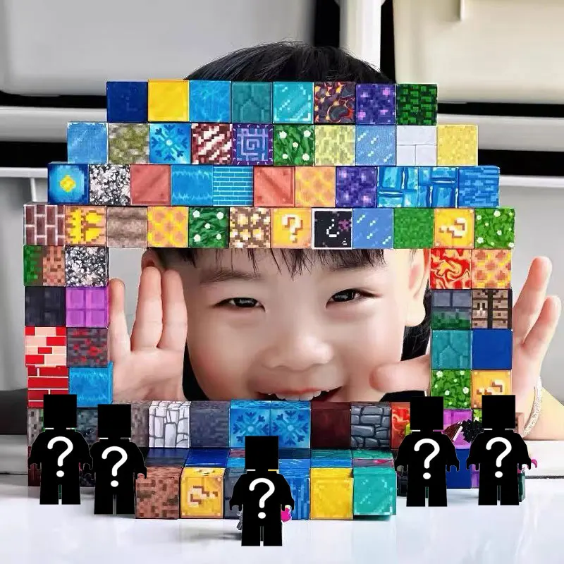 Mine World Magnetic Building Blocks 10-500Pcs Construction Games For Children Montessori STEM Toys Boys and Girls Birthday Gifts thumbnail 6