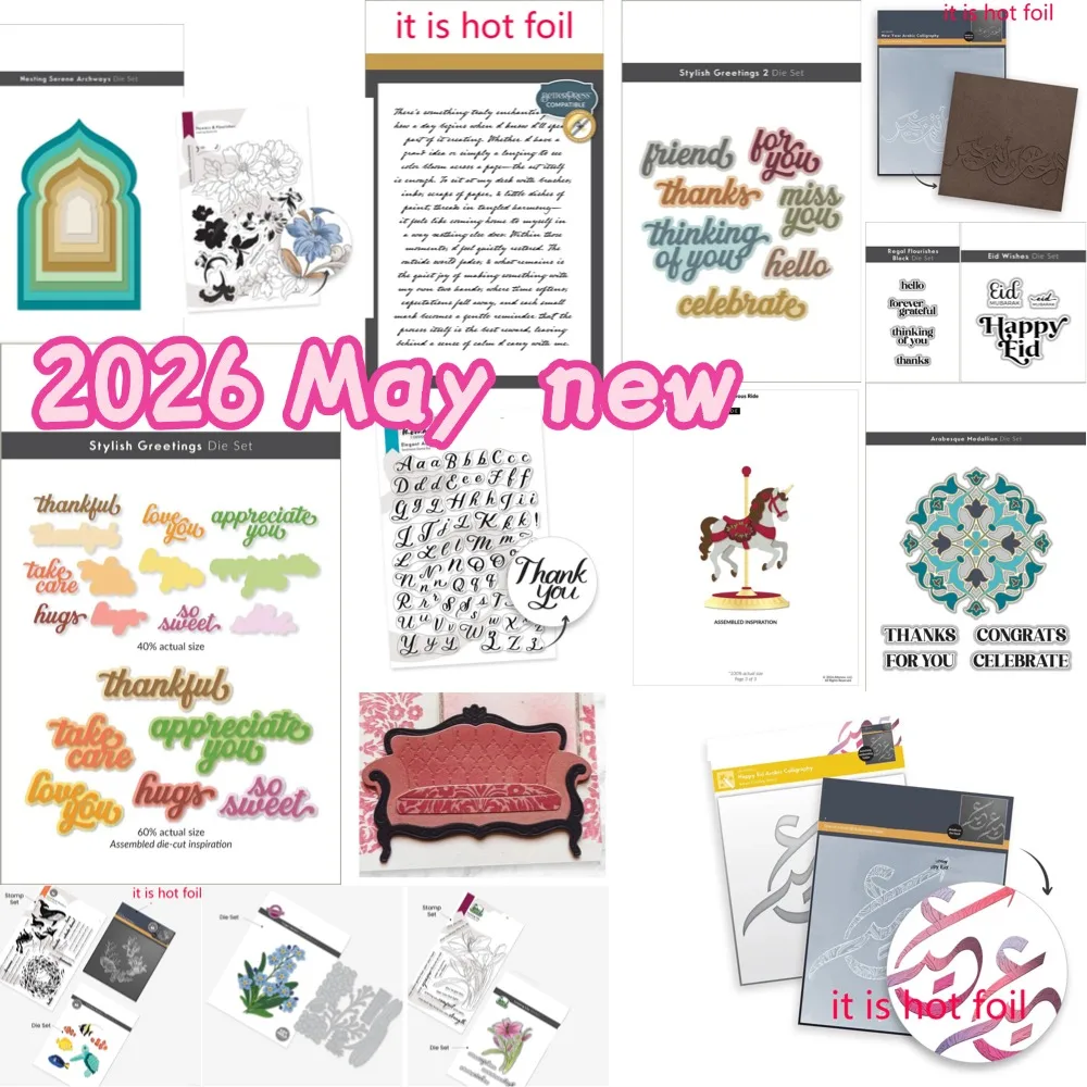 2026 May new Cutting Dies & Stamps & Stencil Scrapbook Diary Decoration Stencil Embossing Template DIY Greeting Card Handmade