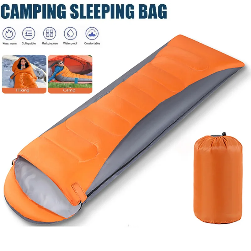 210cm Camping Sleeping Bag Ultralight Waterproof 4 Season Warm Envelope Backpacking Sleeping Bags for Outdoor Traveling Hiking