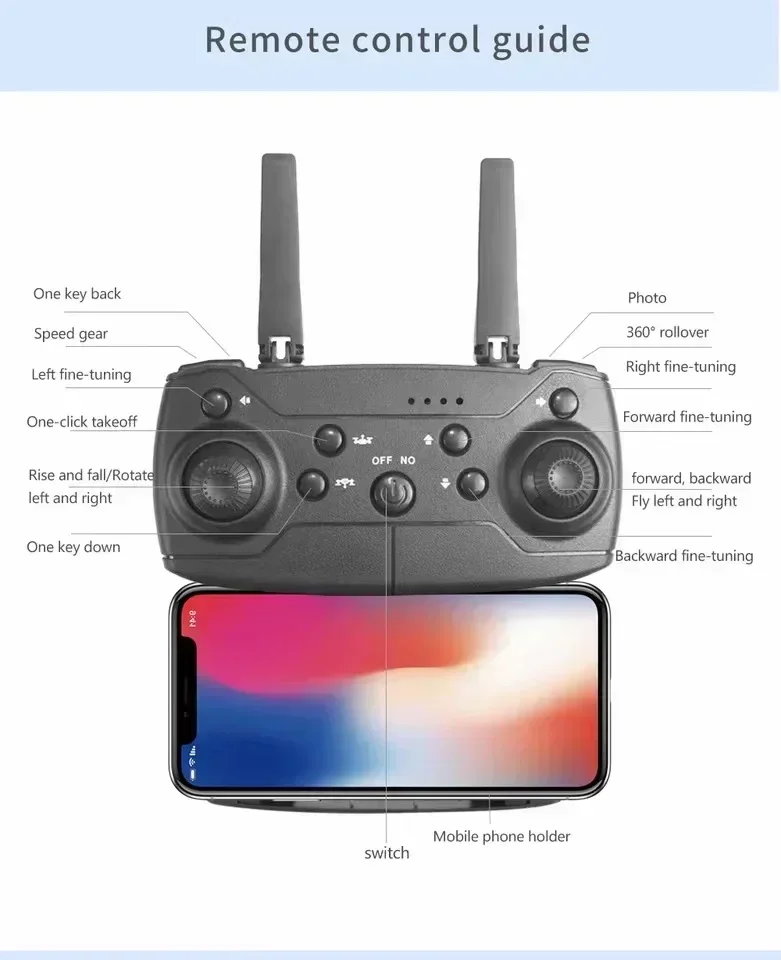 New E88Pro RC Drone 4K Professinal With 1080P Wide Angle Dual HD Camera Foldable RC Helicopter WIFI FPV Height Hold Apron Sell thumbnail 5