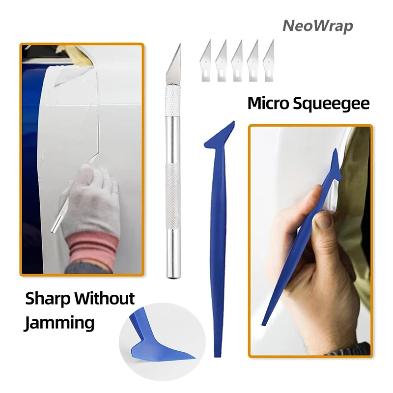 Car Vinyl Wrap Tool Kits Covering Vinyl Spatula Foiling Set Scraper for Window Tint Wrapping Squeegee Tools Car Accessories thumbnail 6
