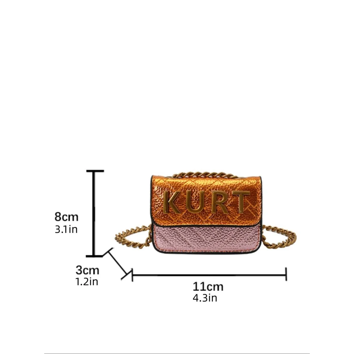 Mini Magnetic Crossbody Bag – Letter Flap, Chain Strap, Zipper Closure. Multi-Color, Perfect for Casual, Office & Everyday Use. thumbnail 2