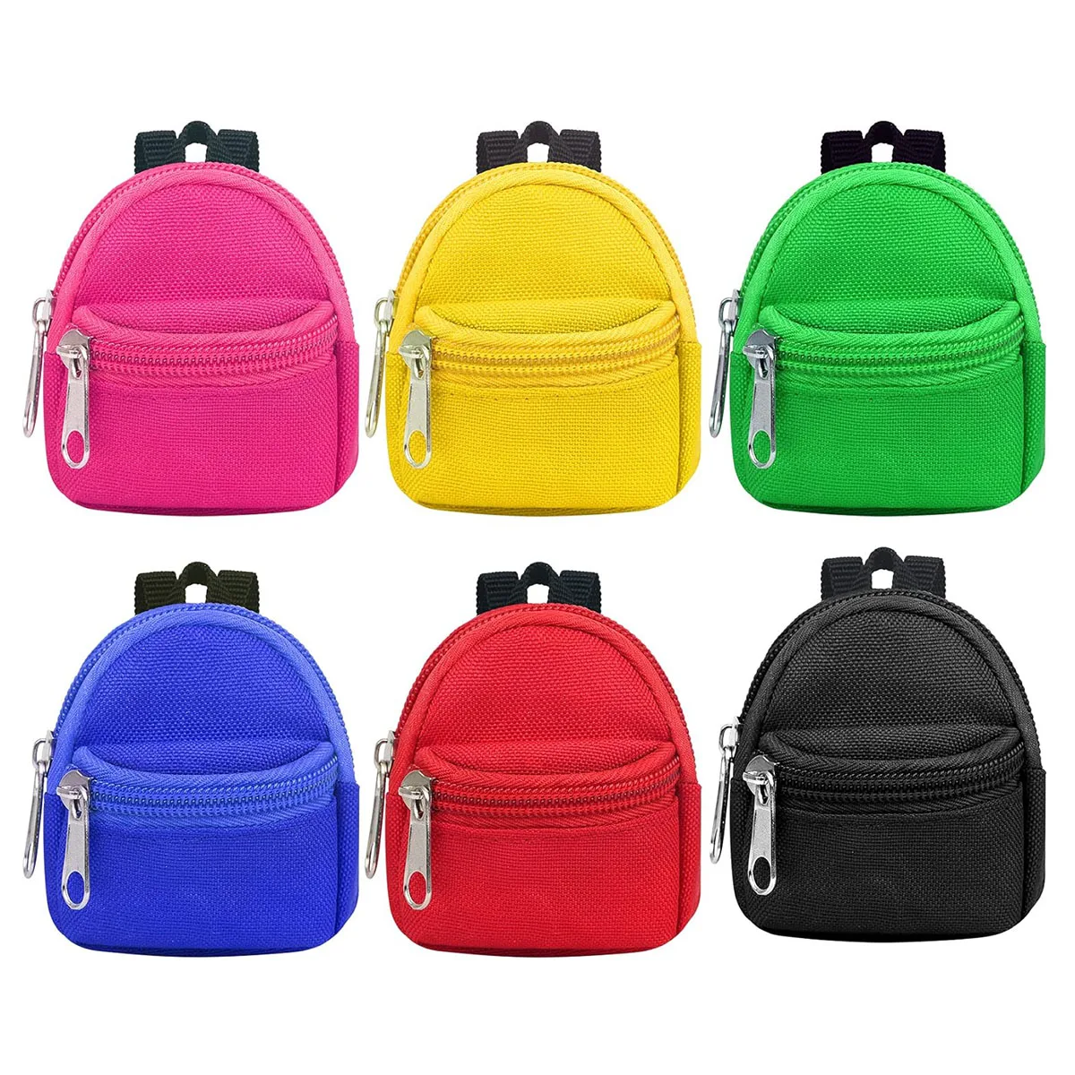 1 piece double-shoulder zipper small coin purse keychain mini backpack pendant thumbnail 5