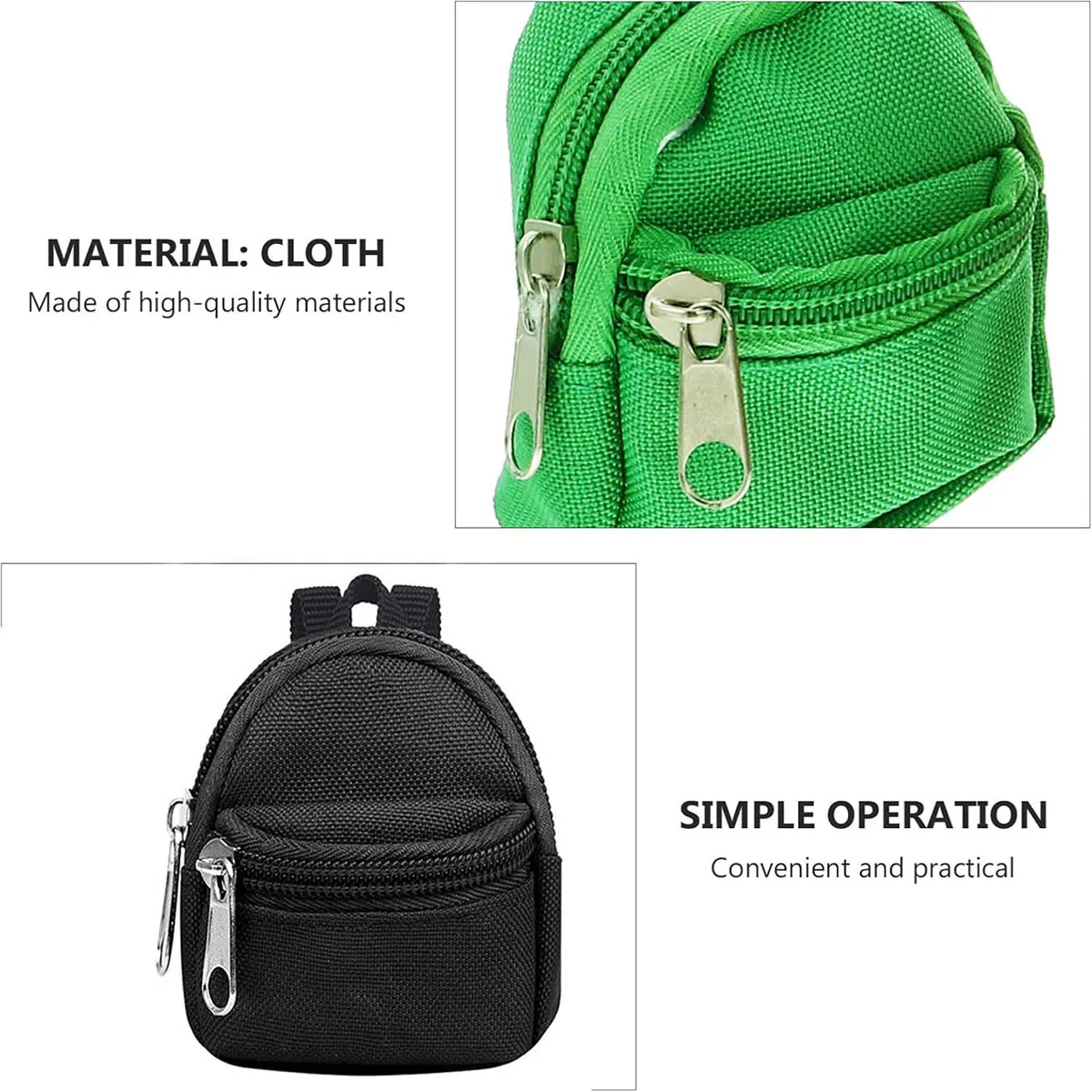 1 piece double-shoulder zipper small coin purse keychain mini backpack pendant