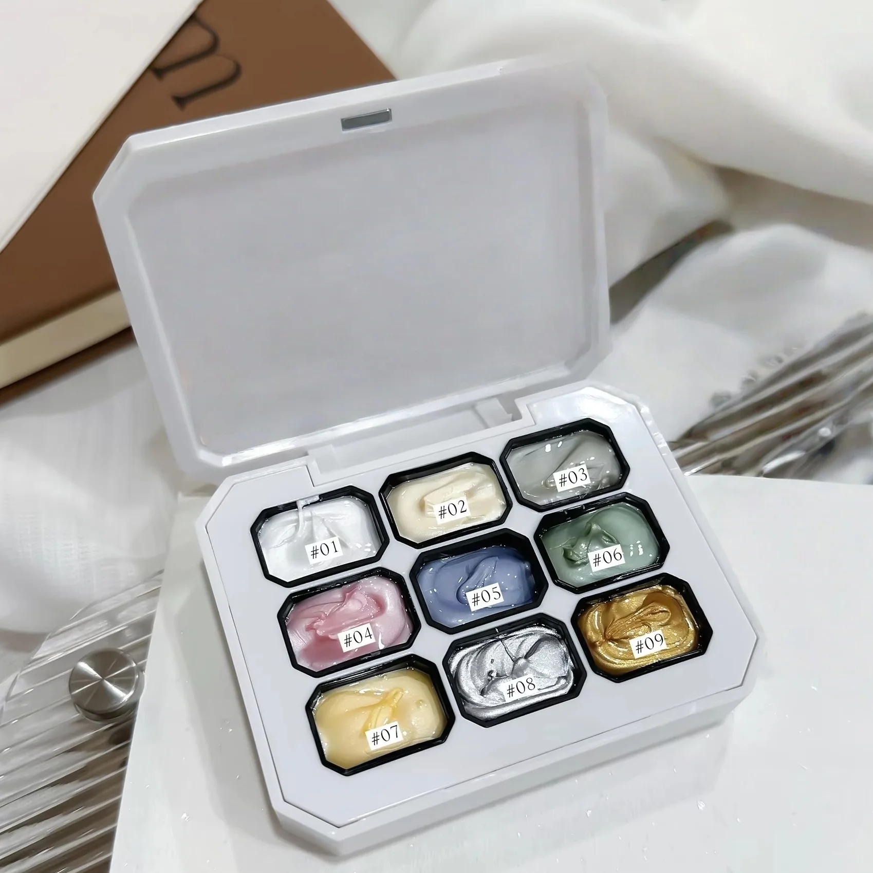 1pc 9-color new popular color patting gel gradient color semi permanent UV&LED gel nail art creation salon DIY thumbnail 6