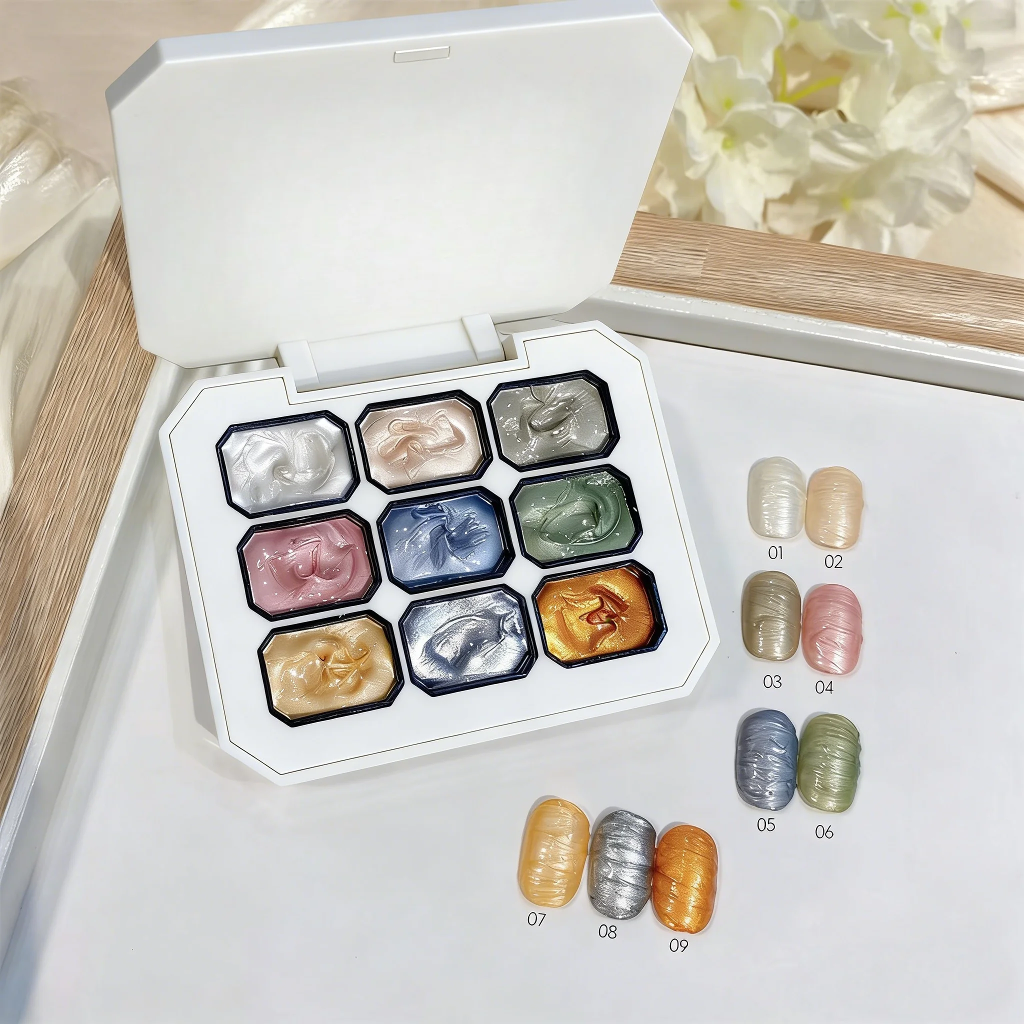 1pc 9-color new popular color patting gel gradient color semi permanent UV&LED gel nail art creation salon DIY thumbnail 5