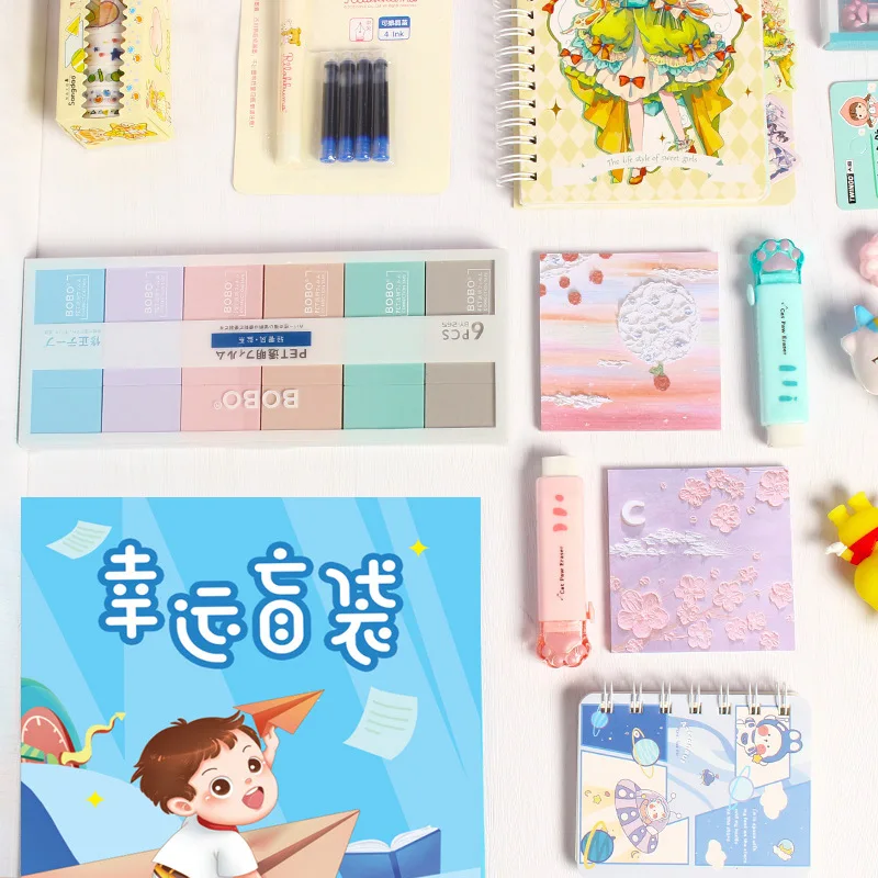 5pcs Lucky Random Stationery Set Clearance Preferential Gel Pen Sticker Eraser Sticky Notes Kawaii Stationery School Supplies thumbnail 6