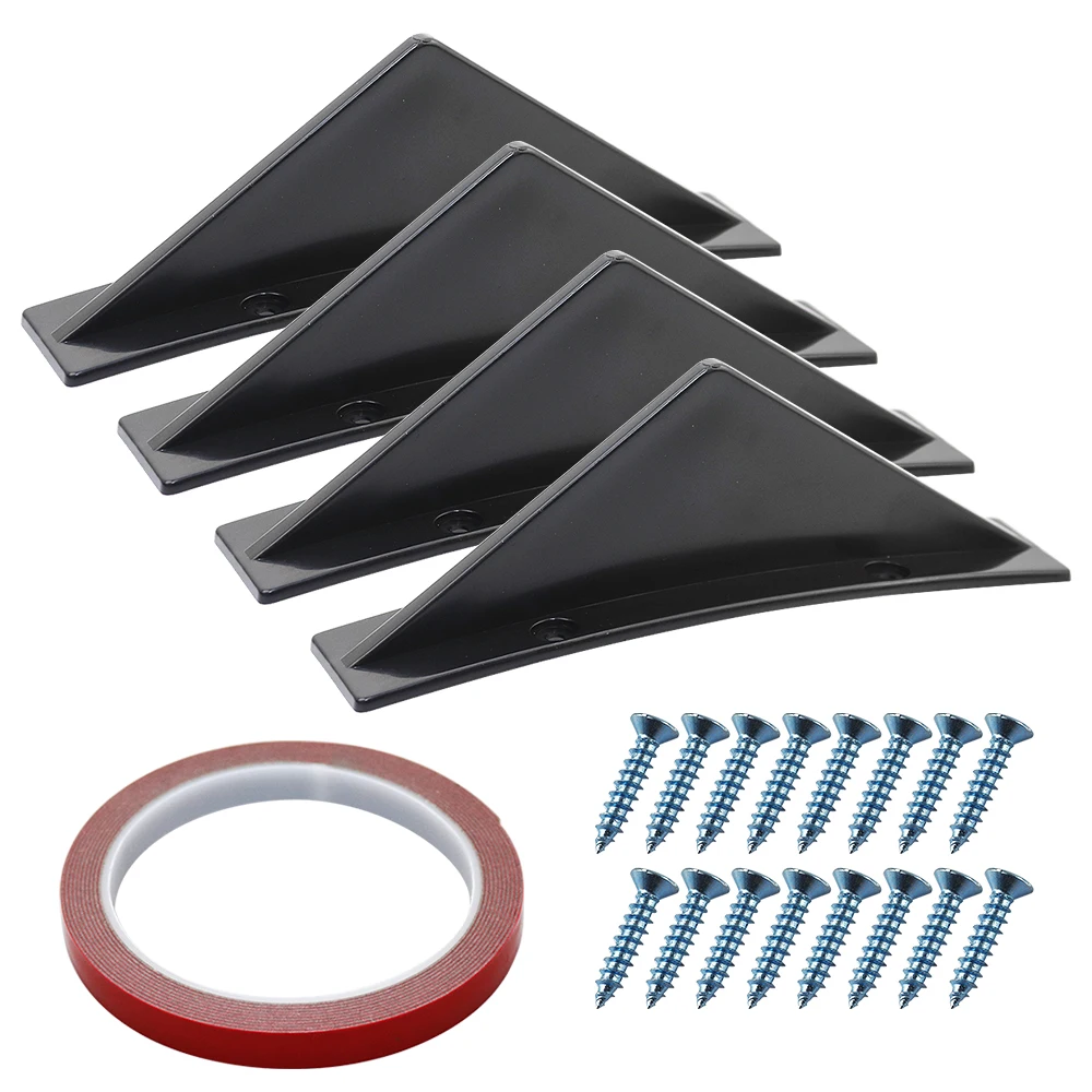 Universal 4 Wing Car Rear Bumper Lip Diffuser Splitter Spoiler Shark Fins For Chevrolet Chevy Camaro For Citroen Peugeot Mazda thumbnail 2