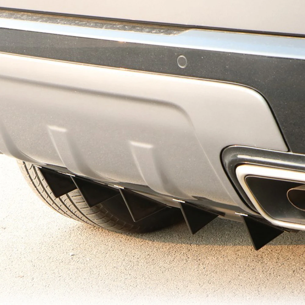 Universal 4 Wing Car Rear Bumper Lip Diffuser Splitter Spoiler Shark Fins For Chevrolet Chevy Camaro For Citroen Peugeot Mazda thumbnail 5