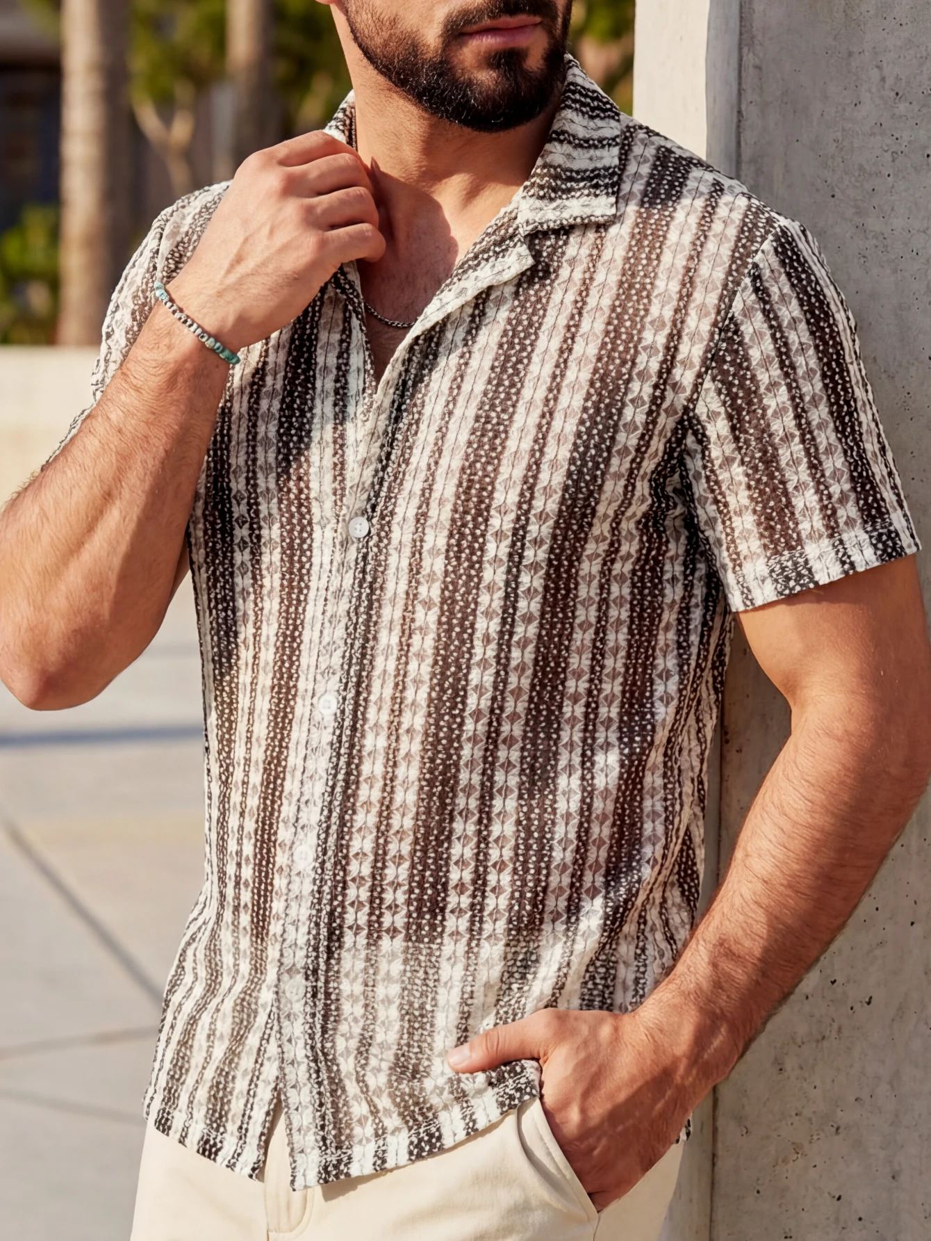 Vintage Hawaiian Shirts For Men Ethnic Pattern Printed Short Sleeve Tops Fashion Casual Men Clothing Loose Oversized Men's Shirt thumbnail 4
