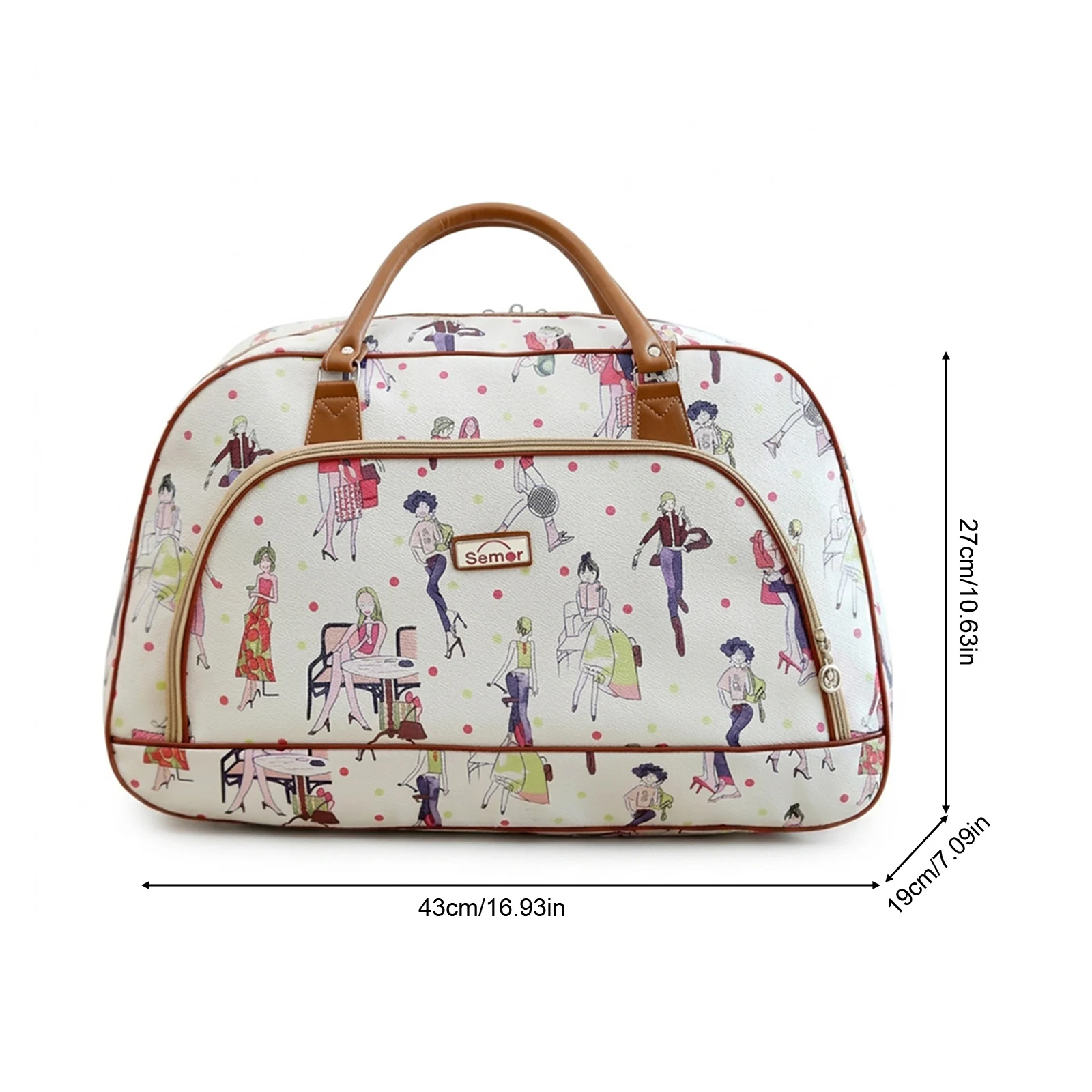 Waterproof PU Leather Travel Bag for Short Trips Durable and Lightweight with Adjustable Shoulder Strap thumbnail 6
