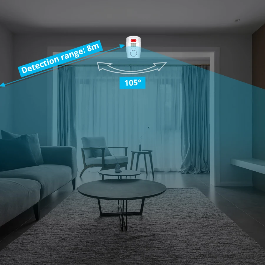 KERUI Wireless Motion Sensor Alarm Security Detector PIR Indoor Outdoor Alert System Home Security With 2 Remote Controller thumbnail 3
