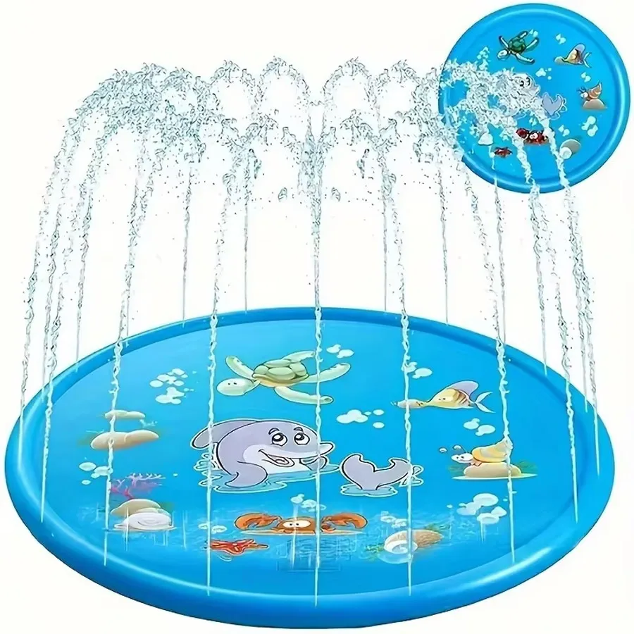 100cm Water Spray Pad Toy Ice Pad Lnflatable Children's PetsThick PVC Water Sprinkler Outdoor Play Lawn Summer Toy thumbnail 6
