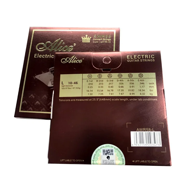 1 Sets Alice Winner AWR58 Coated Hexagonal High Carbon Steel Core Nickel Plated Alloy High end Electric Guitar String