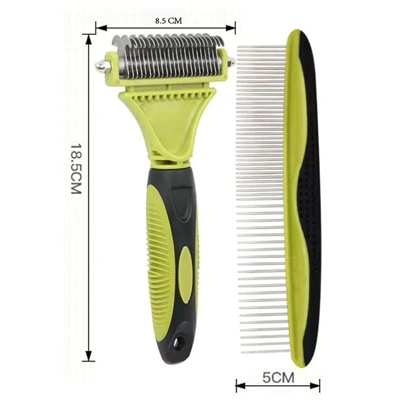 Pet Comb and Grooming Brush Two-Sided Cat Hair Brush Undercoat Rake Comb for Dog Cat Remove Knots Tangles Pet Hair Comb thumbnail 6